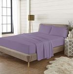 Plain Thermal Flannelette Flat Sheets 100% Brushed Cotton (Lilac, Single)