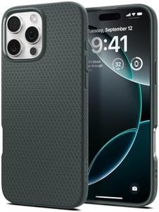 SPIGEN Liquid Air for iPhone 16 Pro Max Case, Airbag-Like Corners Air Cushion Bumper Technology, Slim Lightweight Soft TPU Raised Edge Protection Non-Slip Grip Cover - Abyss Green