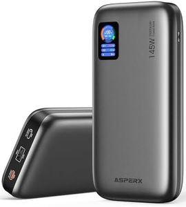 AsperX Power Bank,24,000mAh 145W Laptop Portable Charger,TFT Smart Display, PD 3.1 Fast Charging 3-Port USB C Battery Pack for MacBook,ipad,iPhone 16/15/14/13, Dell XPS, Galaxy S24, Steam Deck etc