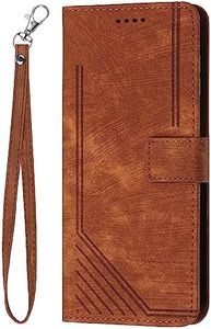 Mavis's Diary Flip Cover for iPhone 11 Case Wallet, Men Women Classic PU Leather Folio Shell Protective Bumper Card Holder Magnetic Folding Lanyard Case (Brown)