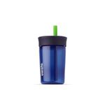 Owala Kids Insulation BPA-Free Plastic Tumbler with Spill Resistant Flexible Straw, Easy to Clean, Kids Water Bottle, Great for Travel, Dishwasher Safe, 15 Oz, Navy and Blue (Home Base)