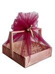 SIRI DECORE Siridecore Wooden Basket Hamper For Gift Decoration Empty Decorations Pine Wood Gifting | Fancy Handmade Ideal (Square Basket) Box 10X10X2 Inch Pack Of 1 Full Decorated)