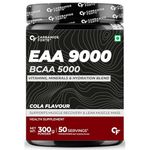 Carbamide Forte Eaa Supplement With Bcaa 5000Mg | Eaa intra workout Supplement For Men & Women With Hydration Blend & Vitamins - Cola Flavour - 50 Servings - Powder 300G