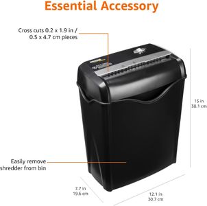 Amazon Basics 6-Sheet Paper Shredder – Black