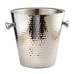 Elegance 72639 Double Wall Hammered Champagne Bucket Silver