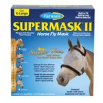 Farnam SuperMask II Shimmer Weave Horse Fly Mask, X-Lrg. Size, Silver Mesh with Black Trim