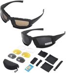 BONFQERT 2 Pairs of Motorcycle Glasses, Motorcycle Goggles - Goggles Riding Glasses Polarised with 5 Pairs of Lenses