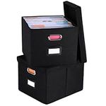 BELLE VOUS File Organiser Box Set (2 Pack) - Document Storage Filing Boxes - Filing Systems for Home Office - Suspension File Boxes/Hanging File Boxes