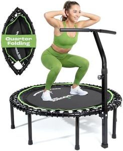 MXL Just Bounce 44" Bungee Rebounder, Premium Quarter-Folding Mini Trampoline for Adults with Handle, Silent & Low-Impact Bounce, Perfect for Indoor, T-Bar for Stability, 36 Bungees, 440 lbs Capacity