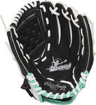 RAWLINGS Fastpitch Series Softball Glove, 11 inch, Basket Web, Right Hand Throw, Black/Mint/White (MODFP110BW-6/0)