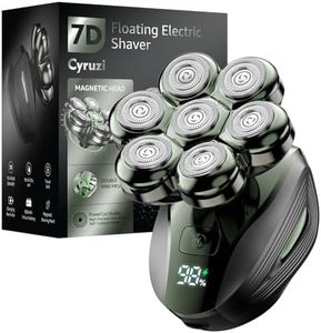 Cyruzi Head Shavers for Bald Men: Upgraded Detachable Head Shaver - IPX7 Waterproof Electric Razor for Men - 7D LED Display Rechargeable Grooming Kit with Type-C Charge