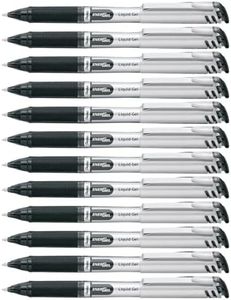 Pentel Energel Liquid Gel Pen 0.7mm Medium Nib Black Ink, Box Of 12 Pens (BL17-A)