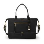 TUMI - Voyageur Contine Weekender - Bag for Travel, Business & More - Travel Weekender Bag for Women & Men - Traveling Bags - Black & Gold Hardware - 12.5" X 17.3" X 7.0"