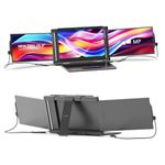 New Mobile Pixels Trio Portable Monitor, 13.3" Triple Monitor for 13''-14.5'' Laptops (Built-in Kickstand), USB A/Type-C FHD IPS Laptop Screen Monitor(Optional Magnets), Windows/Android/macOS/Switch