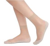 Ghelonadi Women's Low Ankle Length Ultra-Thin Transparent Sneakers No Show Women/Girl Cotton Socks Fashion Summer skin Low Cut Stocking socks - 2 Pair. (Black+Beige) (2 Beige)