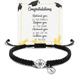 2024 Graduation Gifts for Her Letter Bracelets for Women Adjustable Initial E Compass Charm Link Bracelet Adjustable Braided Happy Graduation Bangle Best Friend Friendship Christmas Jewelry