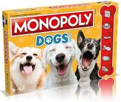 Winning Moves Dogs Monopoly Board Game , Play with your favourite canines from Pomeranian, Siberian Husky and Shiba Inu, 2–6 players makes a great gift for ages 8 plus, Orange