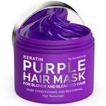 SUNATORIA NEW Purple Hair Mask with Keratin - Blonde Hair Purple Toner - Repair & Nourishment Treatment for Bleached, Brassy Hair - No More Yellow, Copper Tones - Deep Conditioner for Color Treated Locks