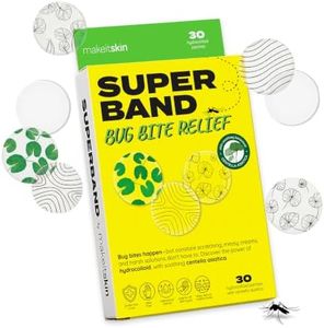 SUPERBAND Bug Bite Relief Hydrocolloid Patches, 30ct - Centella Asiatica Itch Relief Patches for Mosquito & Insect Bites, Waterproof, Drug-Free, Latex-Free for Sensitive Skin
