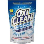 OxiClean White Revive Enzyme Laundry Stain Remover Paks, Effective on Grease, Blood, Wine Stains and More - Colour Safe, Chlorine Bleach-Free, 18 Counts