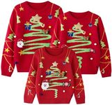 Simplee kids Family Matching Christmas Sweaters Xmas Print Ugly Funny Jumper Holiday Pullover Tops Red