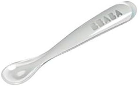 BEABA Baby Spoons - Silicone weaning Spoon - 1st Stage, Grey