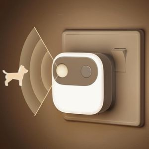 Night Light Plug in Wall, 2 Pack Night Lights with Dusk to Dawn Photocell Sensor and Motion Sensor, 3000K Warm White, Adjustable Brightness 30/60/100Lm, Ideal for Stair, Bedroom, Hallway, Kid's Room