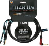 Klotz TIR0600PSP Titanium Guitar Cable with SilentPLUG, ¼-Inch Straight to Right Angle, 20ft, 20 ft