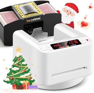 Proshine Automatic Card Dealer Machine with Card Shuffler & 2 Decks of Playing Cards Card Dealer Machine Card Dealer Rotating 360° for Texas Holdem Blackjack Card Games