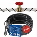 H&G lifestyles 8W/FT Heat Cable for Water Pipes, Self-Regulating Heat Tape for Pipe Freeze Protection,Snow De-Icing Heating Cable for Winter,Keeps Water Flowing at -40°F,30FT