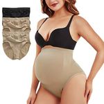 Nebility Womens Seamless Maternity Underwear High Waisted Pregnancy Panties Belly Support Briefs Over Bump 3 Pack