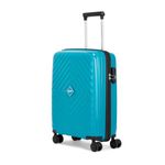 VIP Quad Active Cabin 55 Cm 8 Wheels Trolley Bags for Travel, Hard Case Lightweight Bag with Combination lock, Tough suitcase for travel (Blue) (Small)