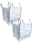 A&A SUPPLIES UK - 2 x 1 Tonne Builders Bag 85 x 85 x 85cm FIBC Bulk Jumbo Ton Bags Garden Waste Sack Rubbish Heavy Duty Industrial Woven Material Skip Storage GB (2 BAGs)