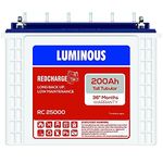 Luminous Tall Tubular Battery for Home, Office & Shops | Red Charge RC 25000 200Ah | Recyclable and Reliable Inverter Battery | Minimum Maintenance | Easy Installation | 36 Months Warranty