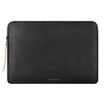 Comfyable Slim Protective Laptop Sleeve 13-13.3 inch Compatible with 13 inch MacBook Pro & MacBook Air, PU Leather Bag WaterproofCover Notebook Computer Case for Mac, Black