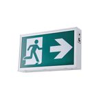 TANLUX Steel Running Man Exit Sign, LED Emergency Exit Light with Battery Backup for 120 minutes, CSA Listed, AC 120/347V, Commercial Emergency Lights for Business