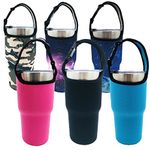 DanziX 6 Pack 30oz Tumbler Carrier Holder, Neoprene Sleeve Water Bottle Carrier Pouch for 30oz Vacuum Travel Insulated Mug-6 Colors