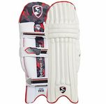 SG Polyurethane Test RH Batting Legguard, Junior, white and red