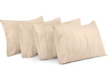 Utopia Bedding King Pillow Cases - 4 Pack - Envelope Closure - Soft Brushed Microfiber Fabric - Shrinkage and Fade Resistant Pillow Covers King Size 20 X 40 Inches (King, Beige)