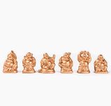 Christmas Characteristic Gift Decoration Laughing Buddha Figurines Lucky Happy Buddha Statue-Set of 6 (mini gold)