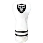 Team Golf NFL Las Vegas Raiders White Vintage Fairway Head Cover White Vintage Fairway Golf Club Headcover, Form Fitting Design, Retro Design