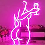 Ajoyferris LED Neon Pink Lady Sign 