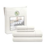 Casa Platino 1000 Thread Count Bed Sheets Set for King Size - White Egyptian Cotton Blend, Deep Pocket Sheets, Sateen Weave, Hotel Quality Bedding (King, White)