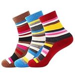 3 Pairs Women Walking Hiking Socks - No Blister, Breathable, Warm, Moisture Wicking, Full Terry Cushion Inside - for Outdoor Sports Running Trekking Cycling Camping Golf Gym - Ladies/Girls UK Size 3-7