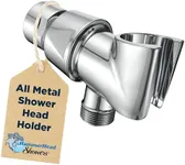 HammerHead Showers® All Metal Handheld Shower Head Holder - Chrome - Adjustable Shower Wand Holder with Universal Wall Hook Bracket and Pivot Ball - Hand Held Shower Head Holder - Shower Hose Holder