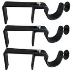 NoNo Bracket - Outside Mounted Blinds No Drill Curtain Rod Bracket Attachment Set of 3 (Black) No Drill Curtain Bracket