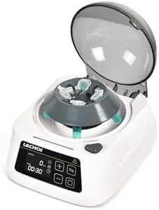 LACHOI Mini Lab Centrifuge Machine 1000-10000RPM Adjustable Time LCD Digital Mini Microcentrifuge Scientific Mini Centrifuge Benchtop with 2 Rotors for 8×0.2/0.5/1.5/2ml Tubes&2×8×0.2ml PCR Strips