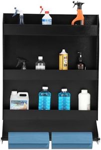 GarveeTech 5052 Aluminium Work Station Storage Cabinet, Trailer Garage Shelves with Paper Towel Rack, Wall Mounted Trailer Garage Cabinets for Enclosed Race Trailer Shop Garage Storage, Black