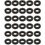 uxcell® 30pcs Black Rubber Round Flat Washer Assortment Size 4x7.3x1.5mm Flat Washer