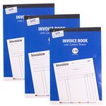 3X Duplicate A5 Invoice Books with Carbon Copy Papers| Numbered Pages 1-80